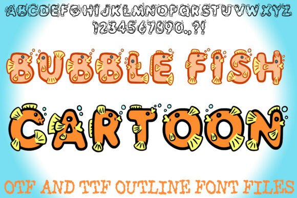 Bubble Fish Cartoon: A Playful Display Font for Editorial Design