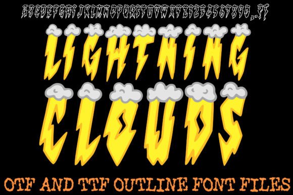 Lightning Clouds Font for Creative Projects