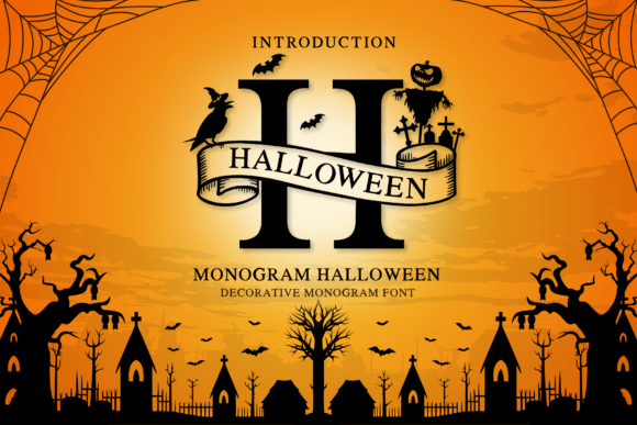Monogram Halloween Font for Spooky Design
