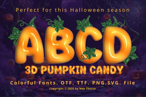 Pumpkin Candy 3D Font